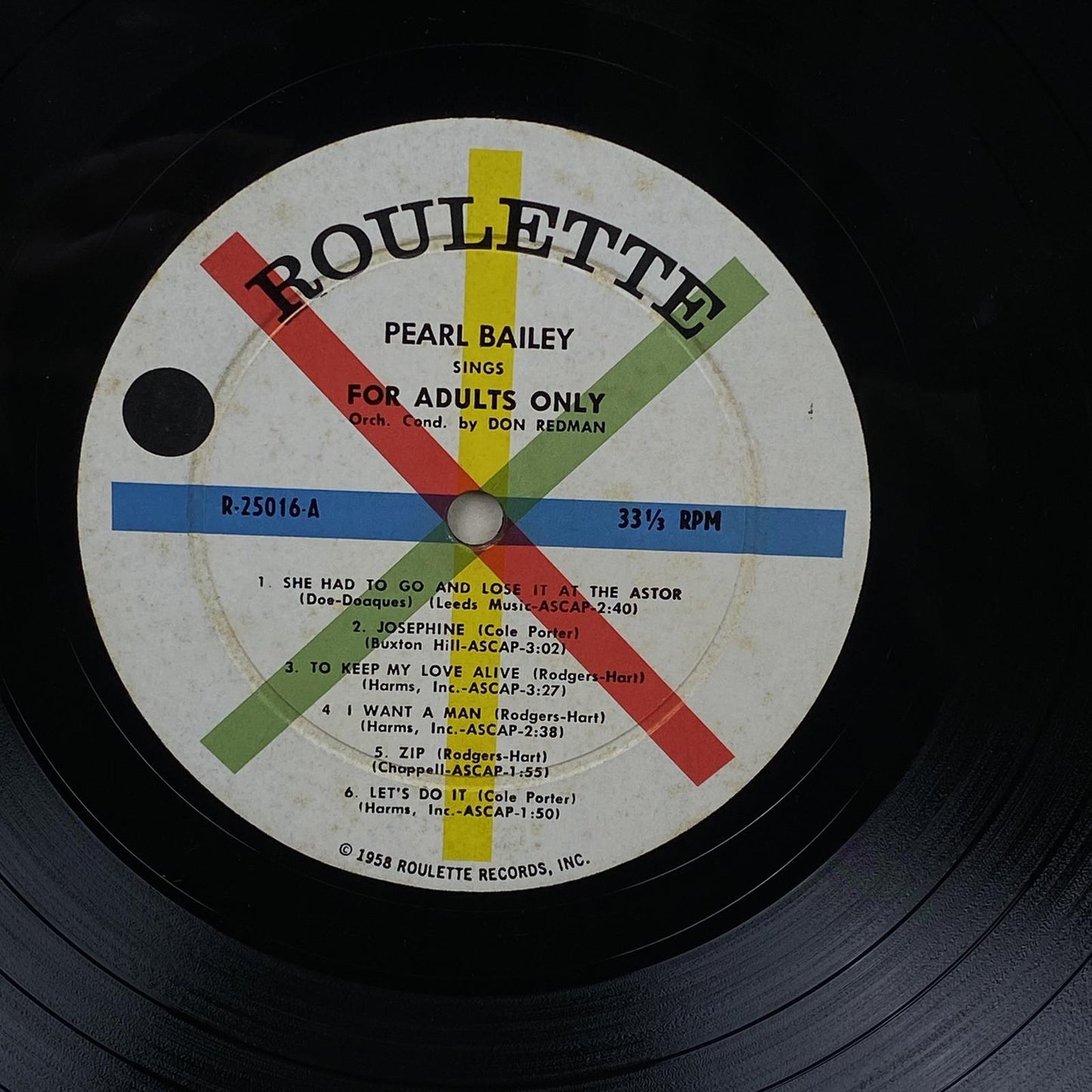 Pearl Bailey Sings for Adults Only LP Vinyl Record by Roulette Records 1958 - EX