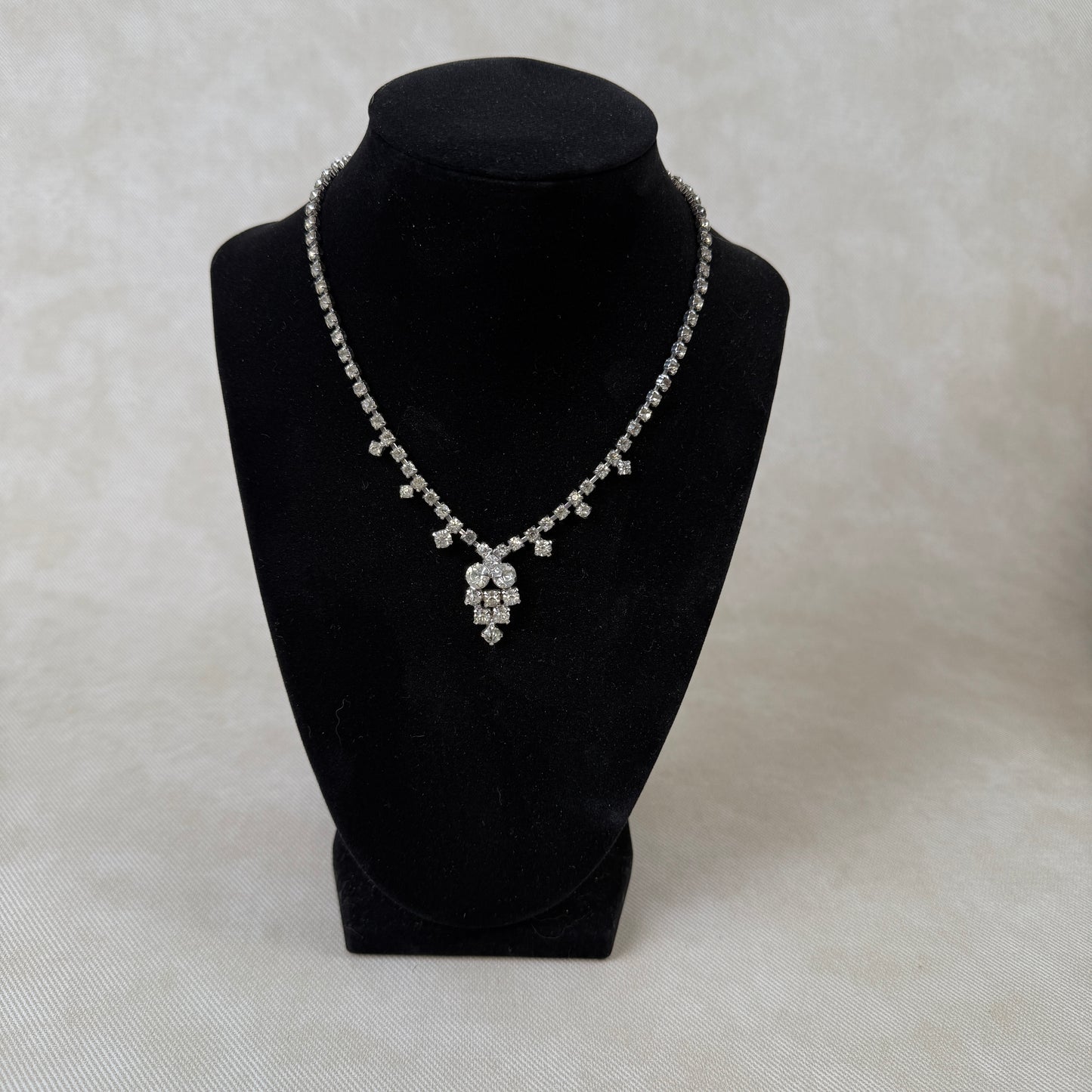 Costume Rhinestone Necklace 14.5
