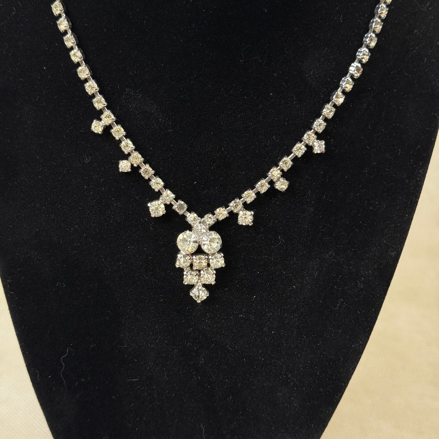 Costume Rhinestone Necklace 14.5