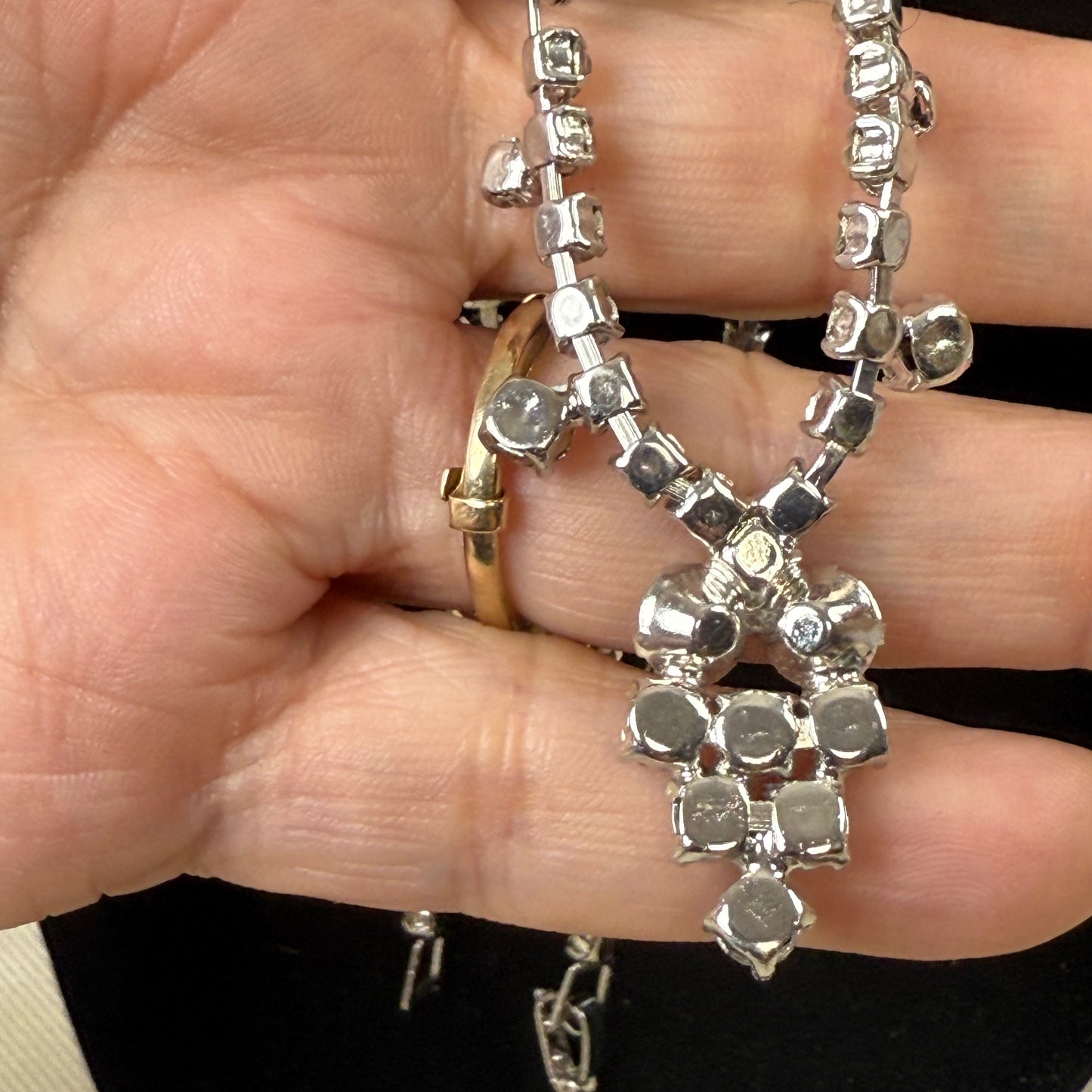 Costume Rhinestone Necklace 14.5