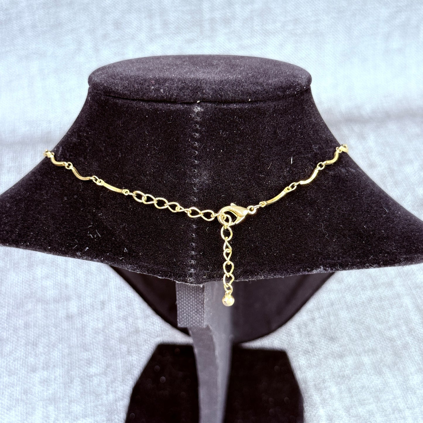 Necklace Gold Color with Colorful Teardrop accents 16"