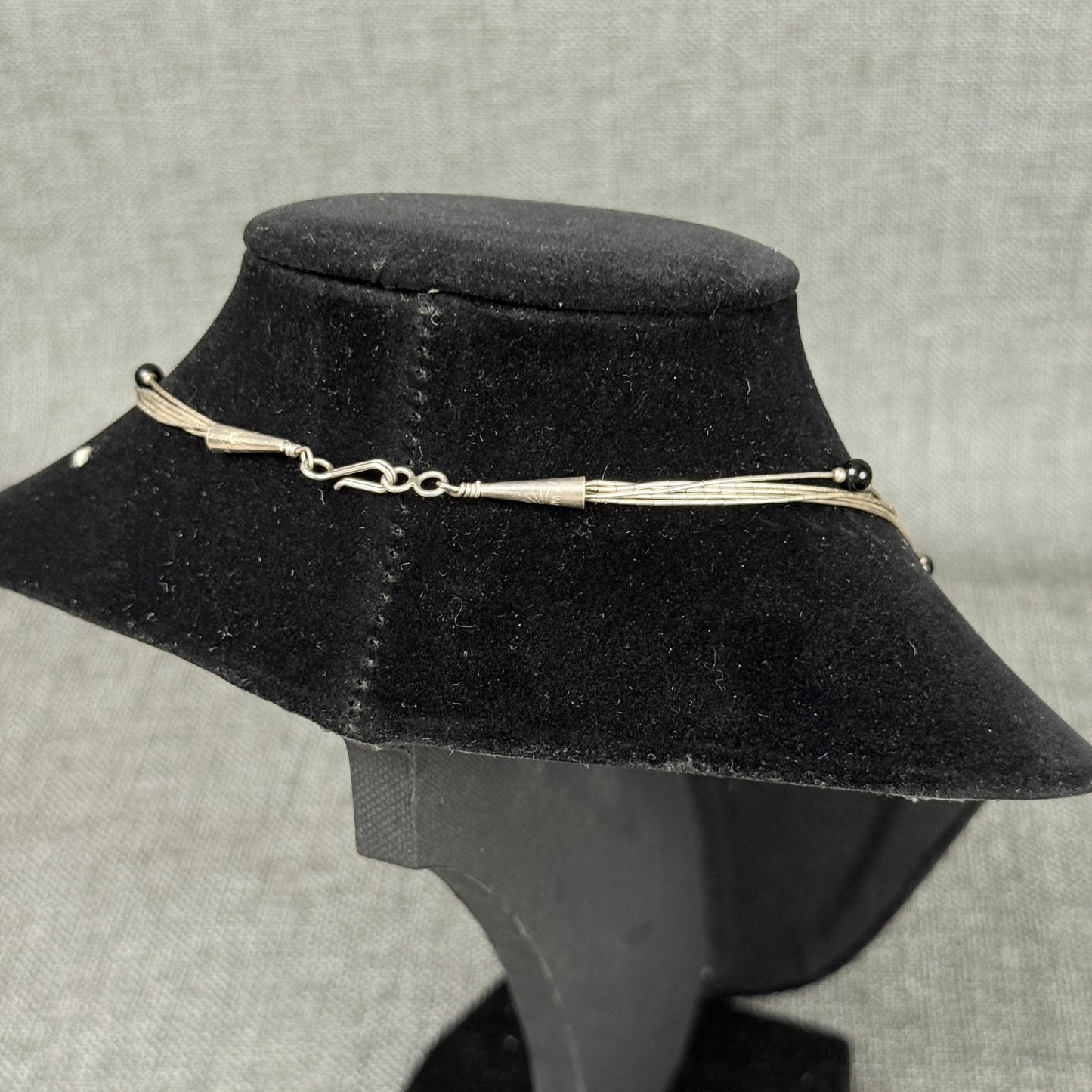 Sterling Layered Necklace with Black accents 18"