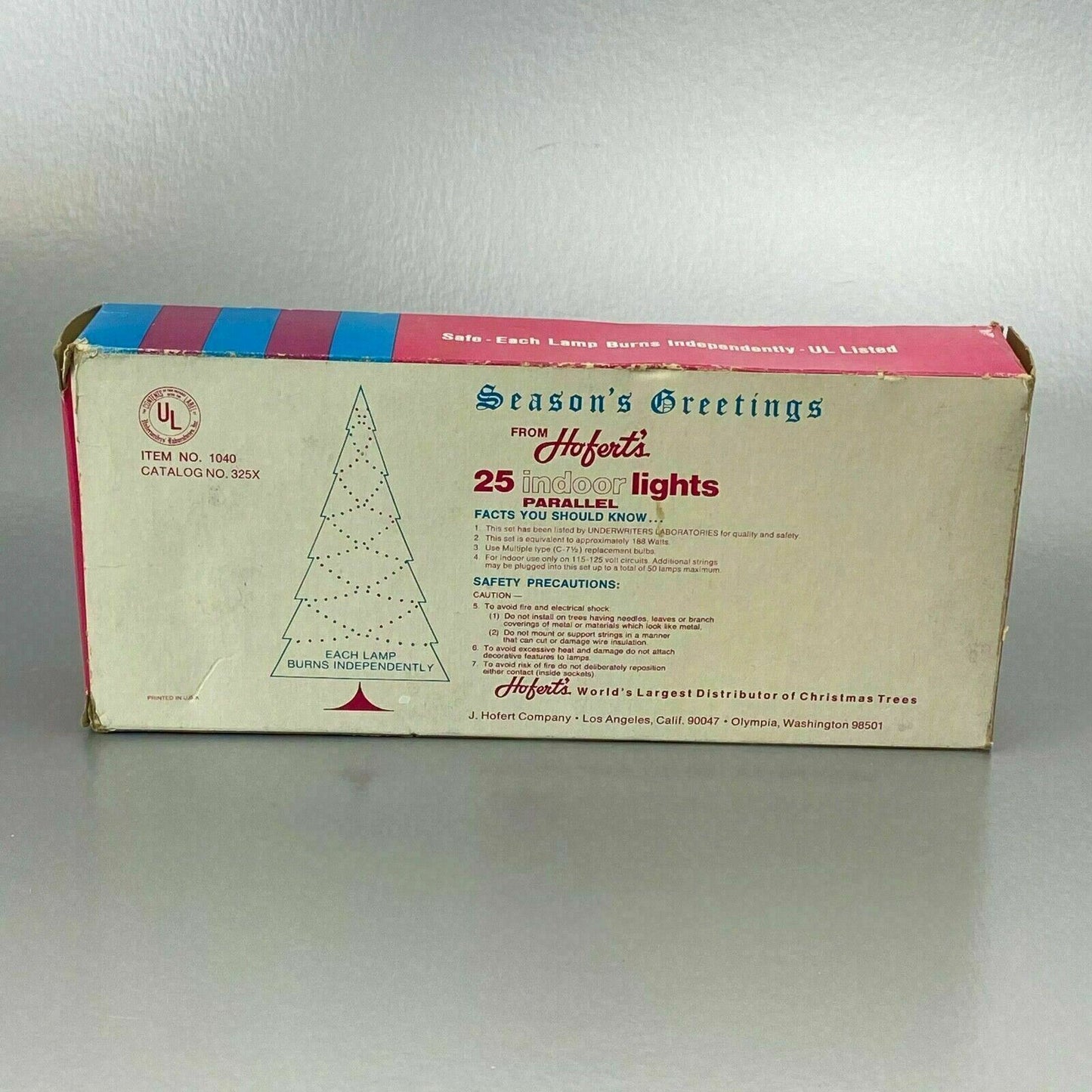 Hoferts #1040 Christmas Lights Made In USA Vintage