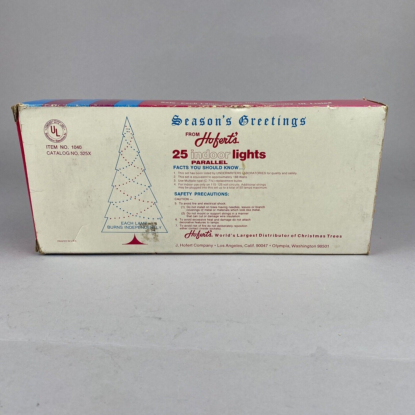 Hoferts #1040 Christmas Lights Made In USA Vintage