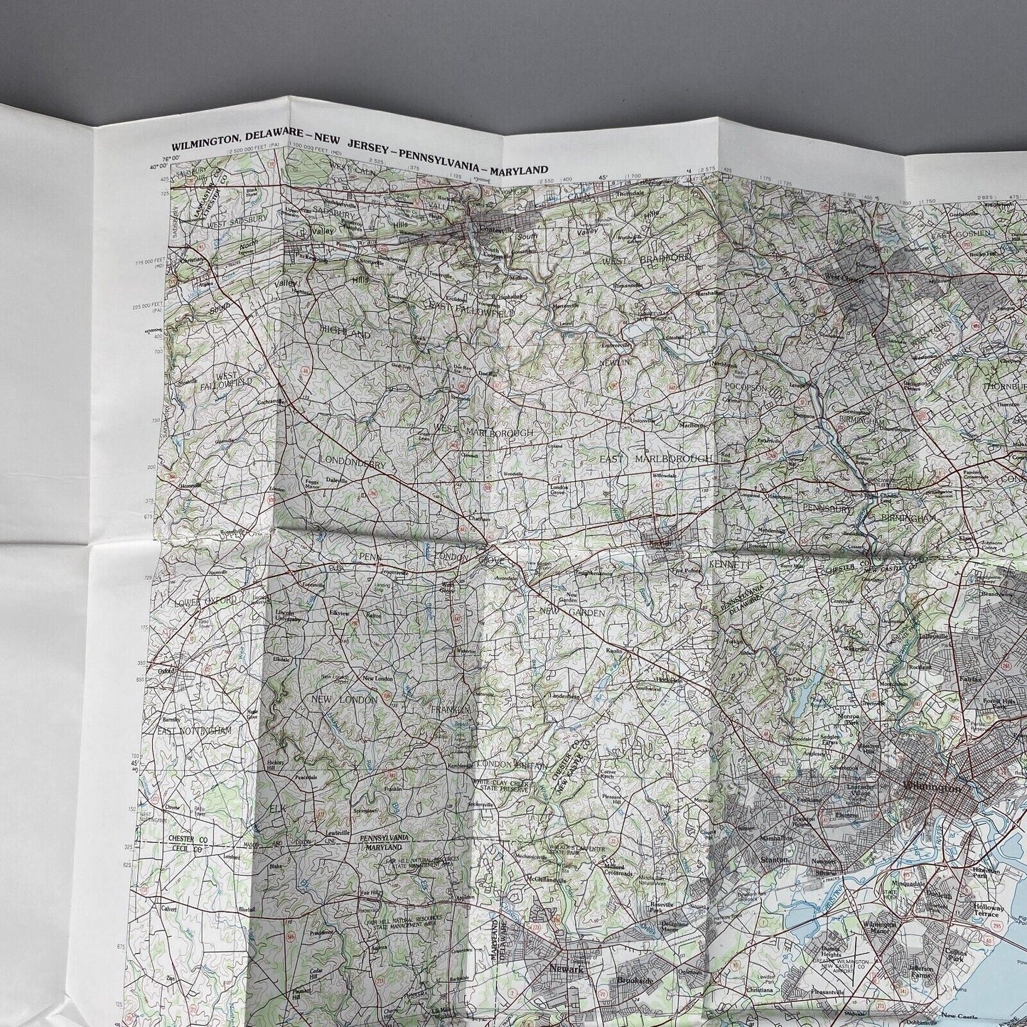 USGS Topographic Map 1984 Survey 30"x60" DE, NJ Wilmington 39075-E1-TM-100