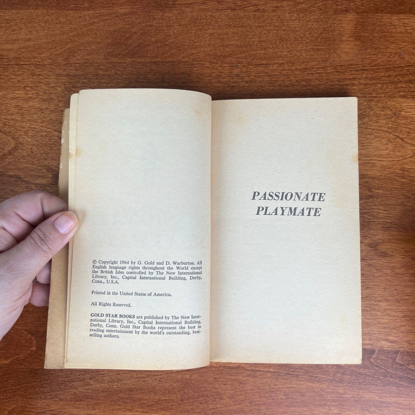 Passionate Playmates by Hank Janson, Sleaze vintage 1964, paperback