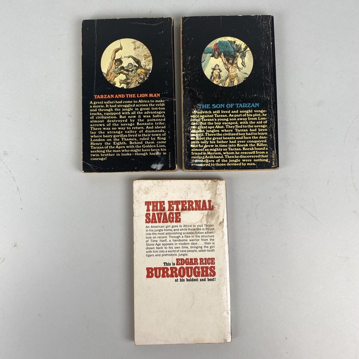 Tarzan Lot 3 Edgar Rice Burroughs Paperback Books 1970's
