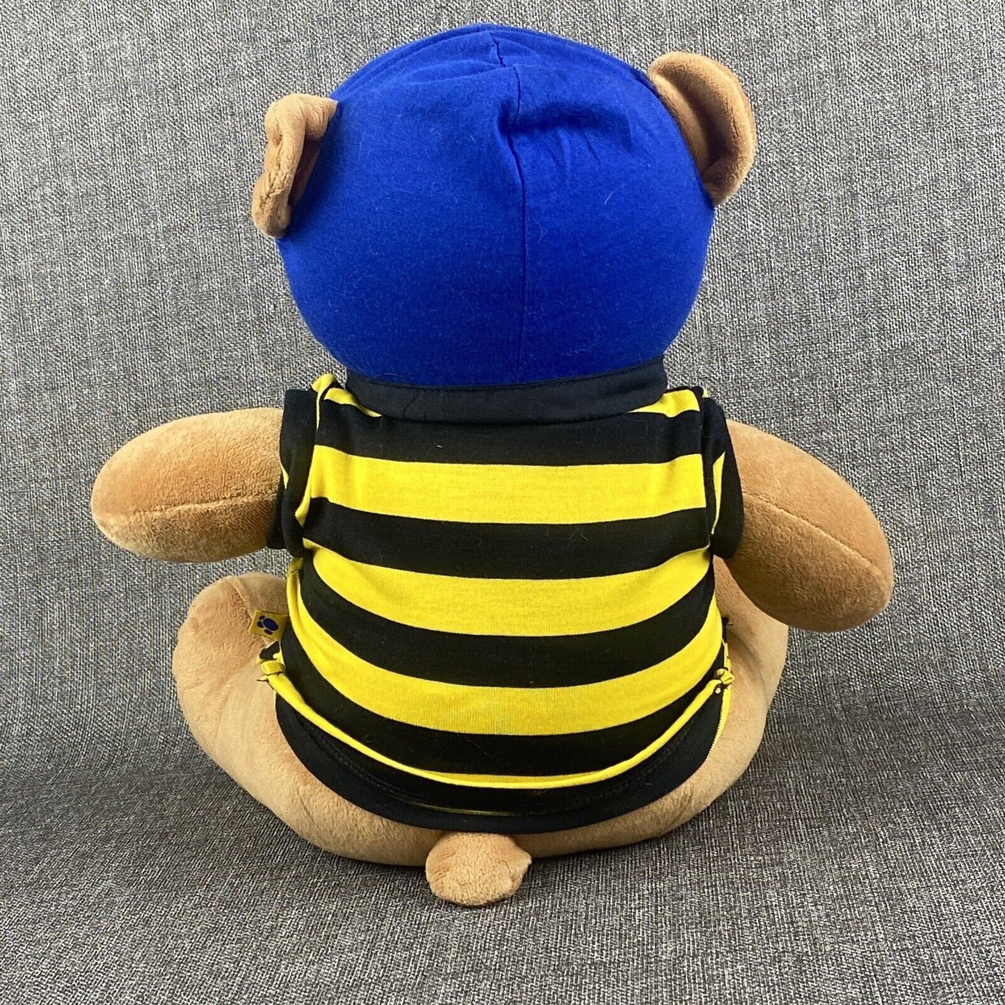 Build a Bear Plush Stuffed Bear Animal Blue, Black and Yellow Outfit 18"