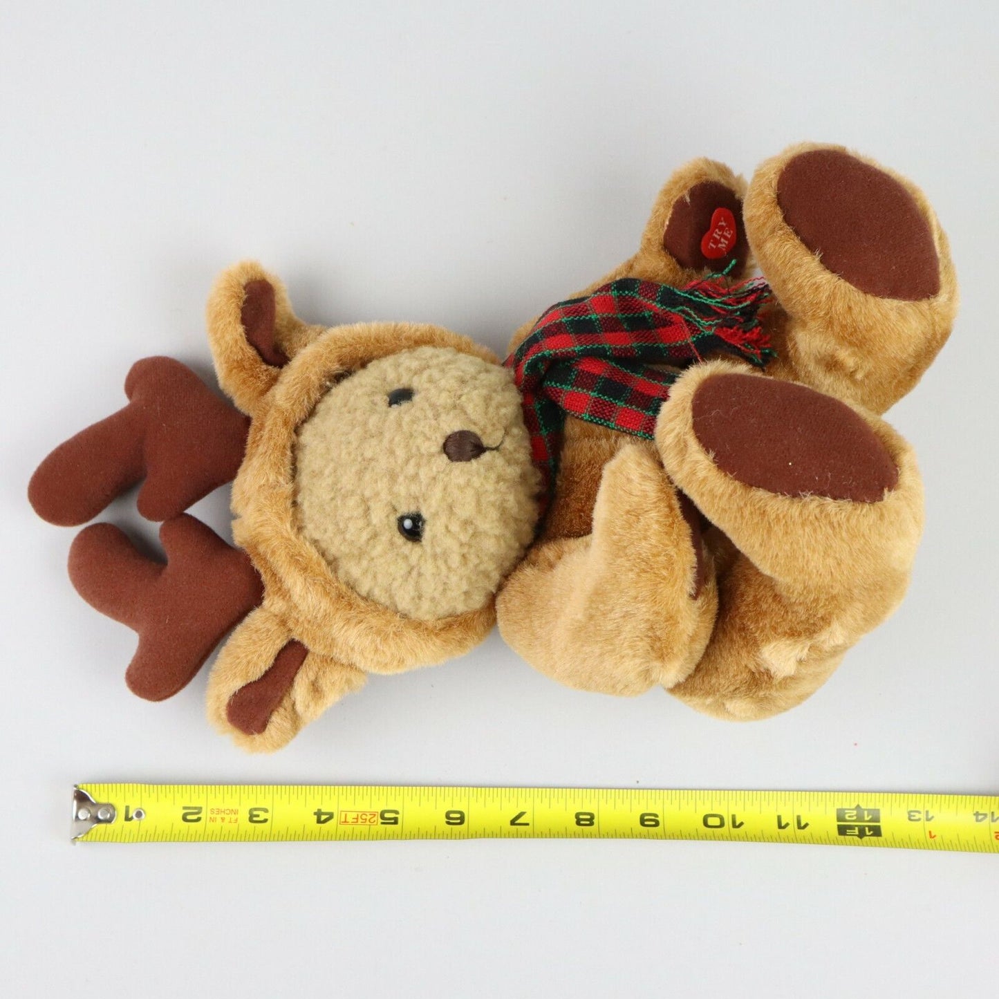 Teddy Bear in Reindeer Costume Plush 12" Tall (ABC Distributing) Super Cute!