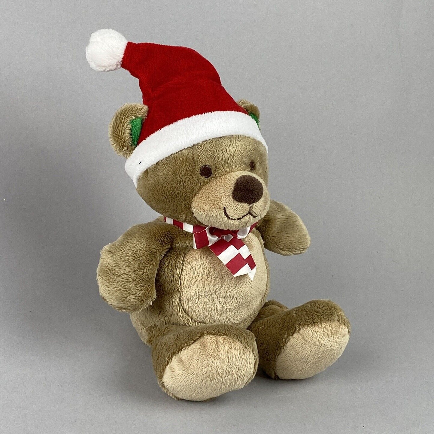 Carters Just One You Bear Plush Stuffed Animal with Santa Hat and Scarf 7"