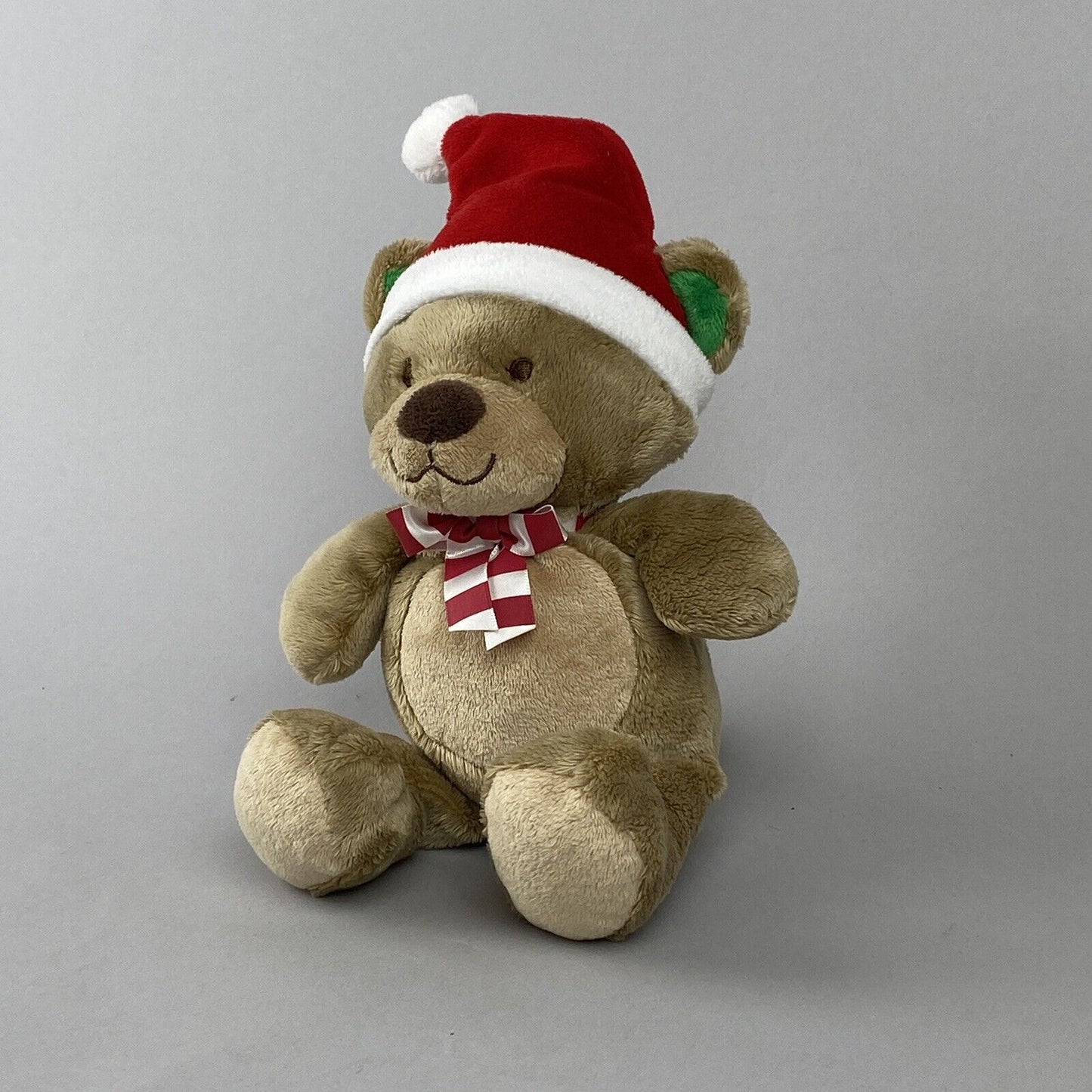 Carters Just One You Bear Plush Stuffed Animal with Santa Hat and Scarf 7"