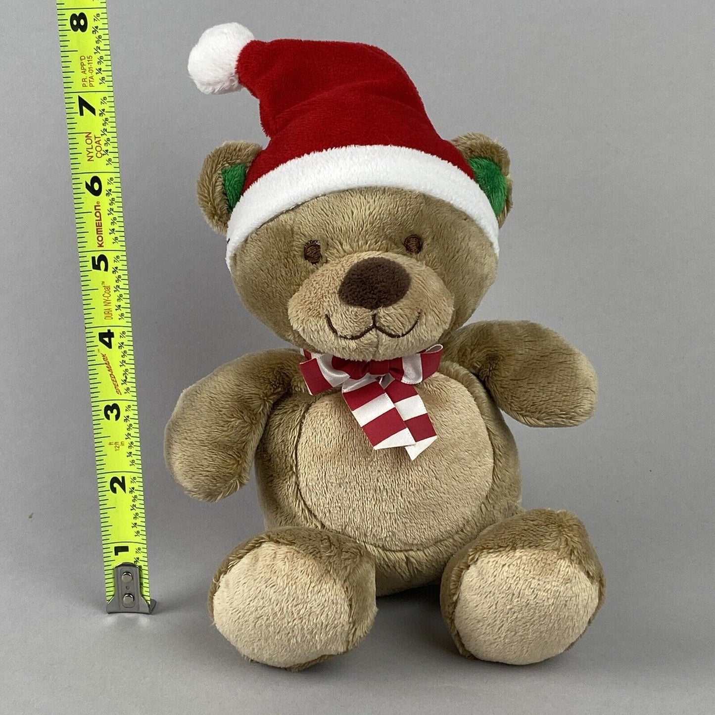Carters Just One You Bear Plush Stuffed Animal with Santa Hat and Scarf 7"