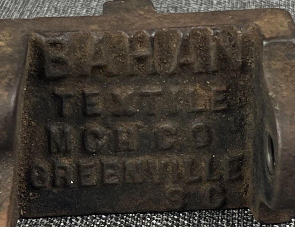 Antique Part - Bahab Textile Machine Co Greenville SC Part (Collectible)