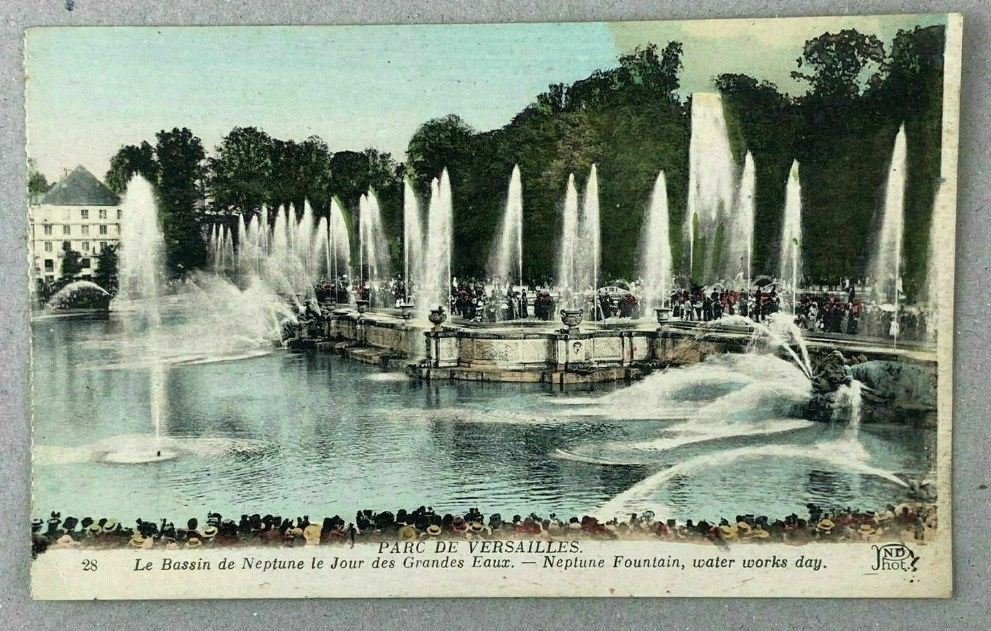 Antique Postcard: Parc de Versailles Le Bassin de Neptune