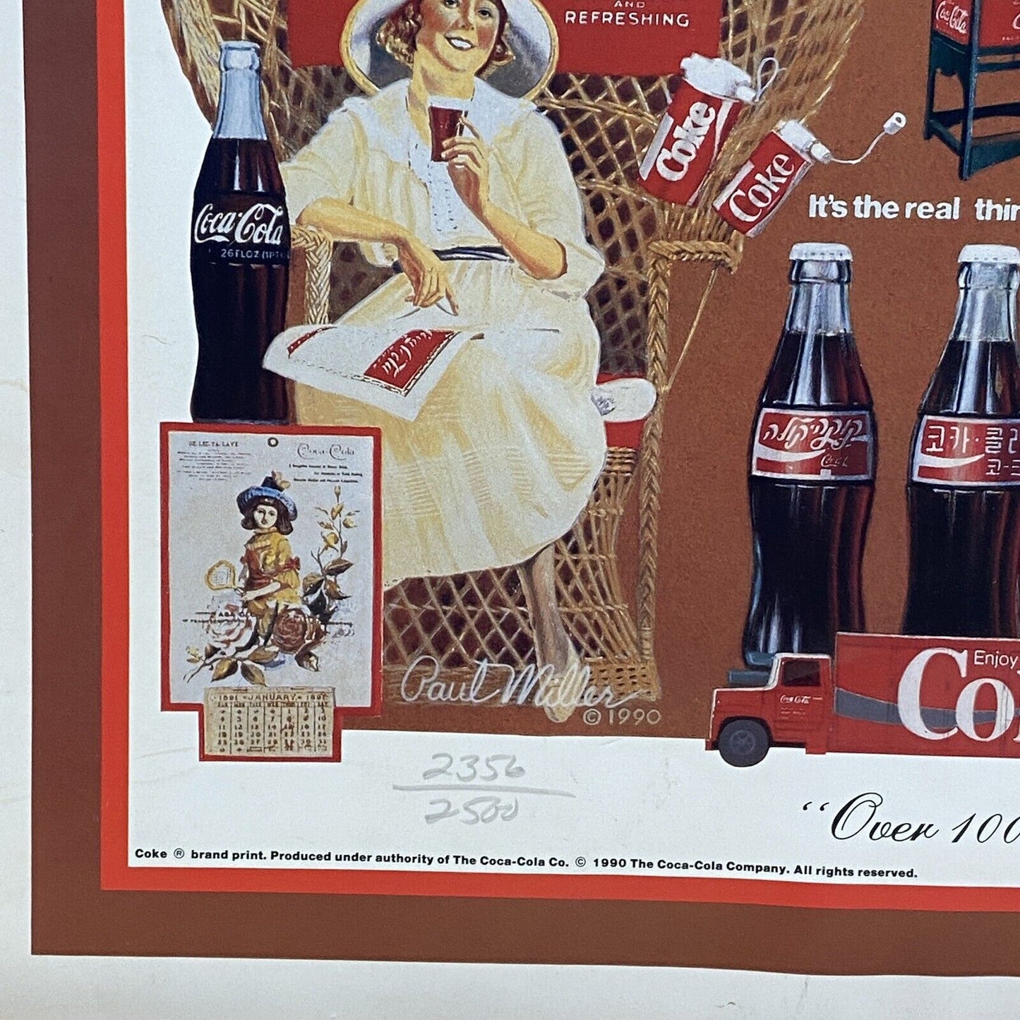 Paul Miller " Over 100 Years of Refreshment " Coca-Cola Art Print, singed