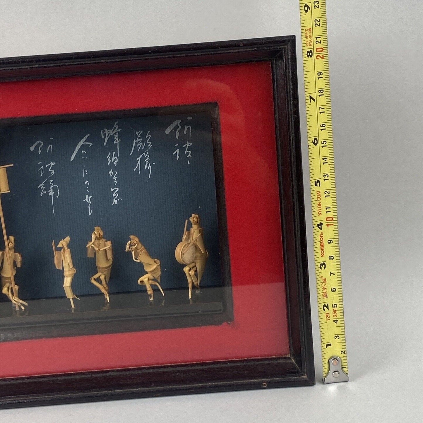 Vintage Framed Shadow Box Wall Decor, Pair with Miniature figures 10"x8" Japan