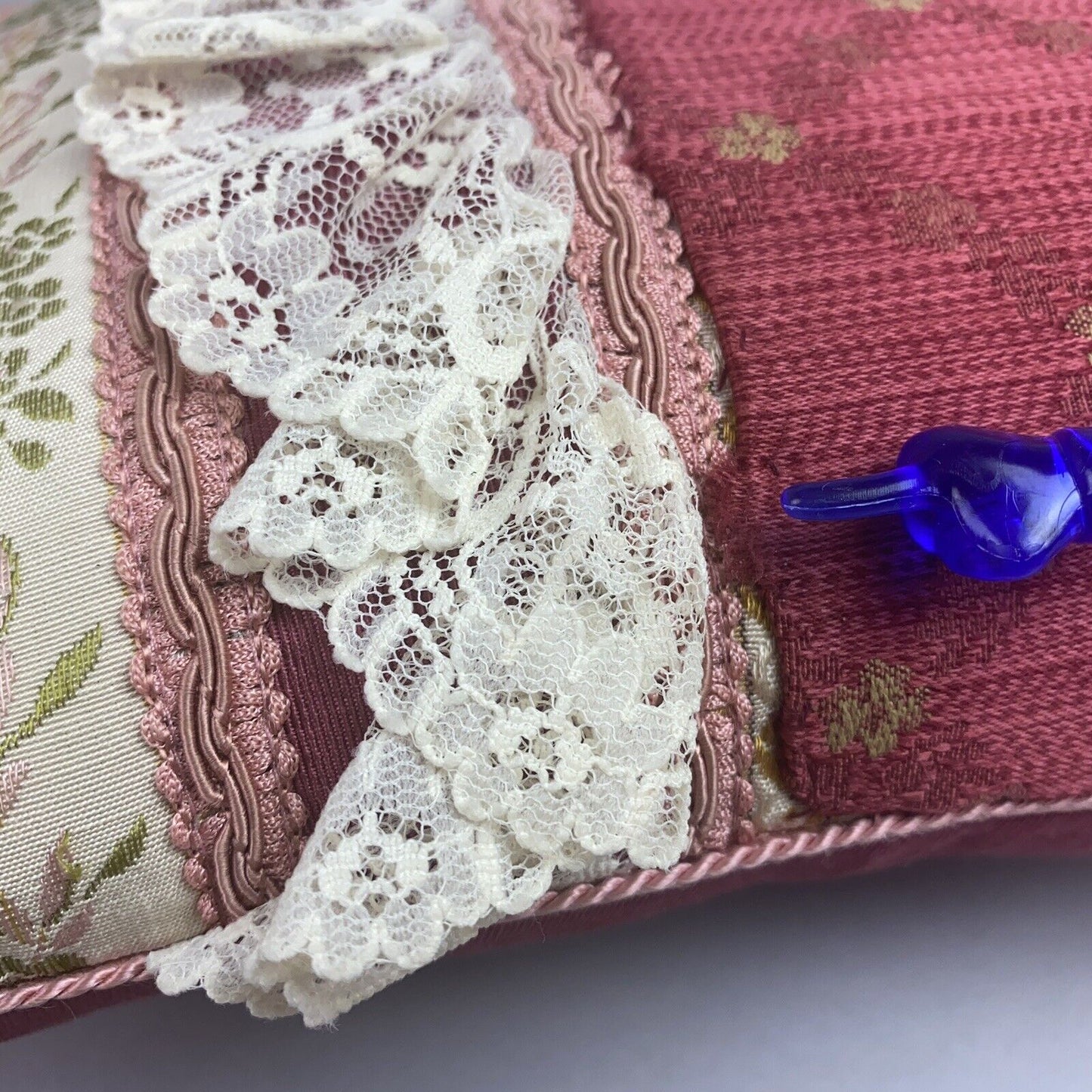 Pair of Vintage 'Georgia Vienna' Made in England Decorative Pillows w/Lace