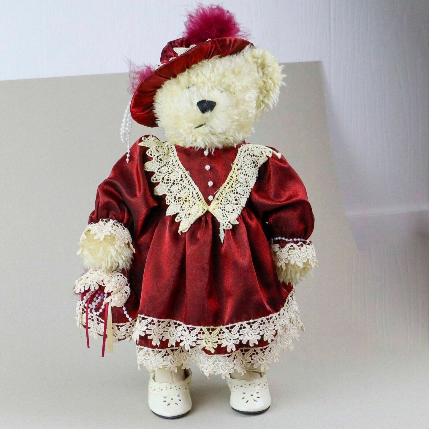 RARE - Dan Dee Collectible Bear with Dress and Hat 19" tall
