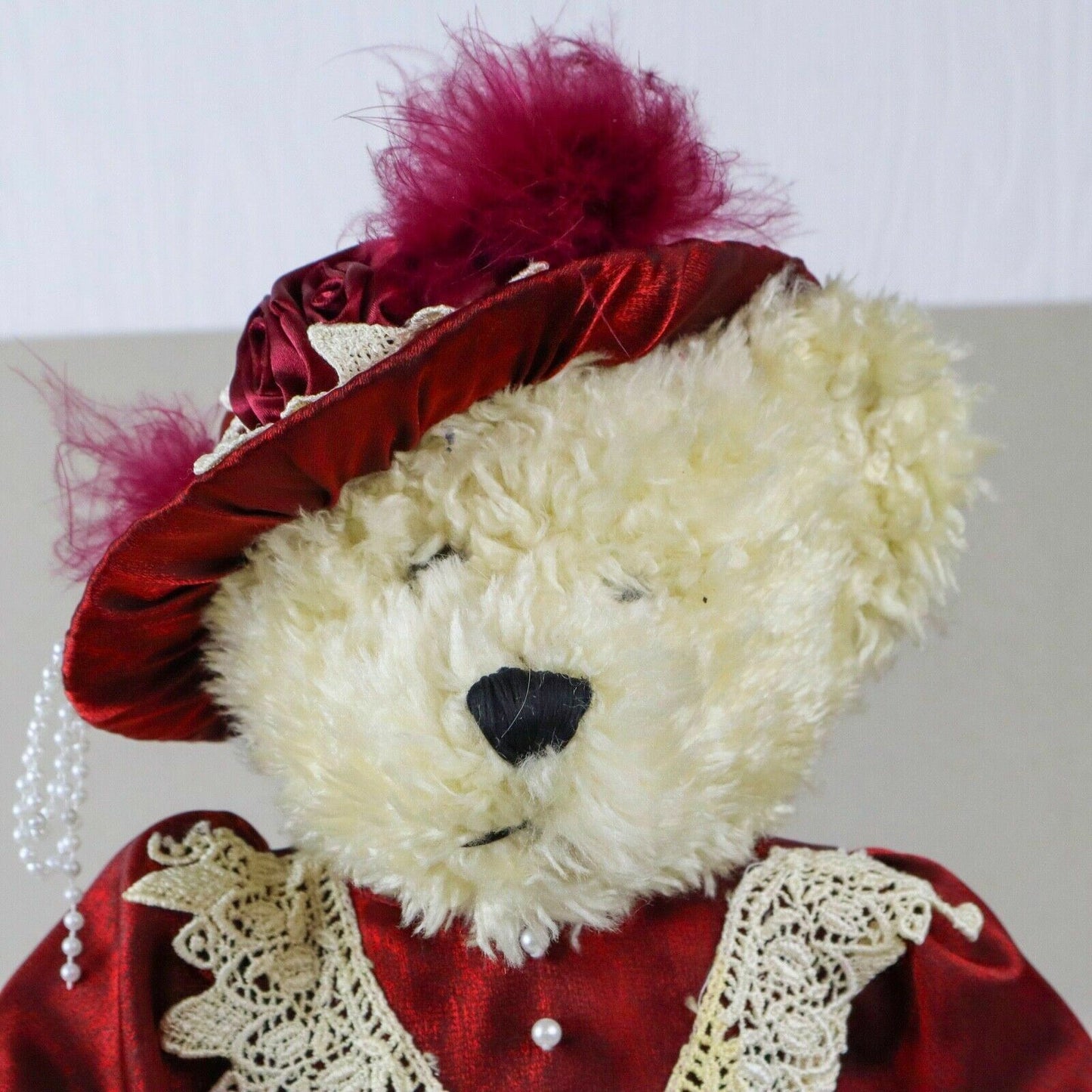 RARE - Dan Dee Collectible Bear with Dress and Hat 19" tall