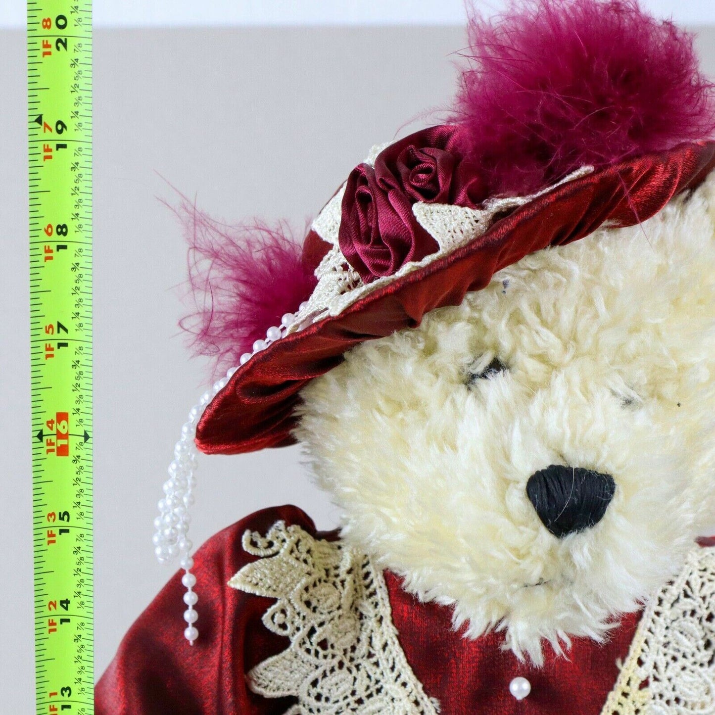 RARE - Dan Dee Collectible Bear with Dress and Hat 19" tall
