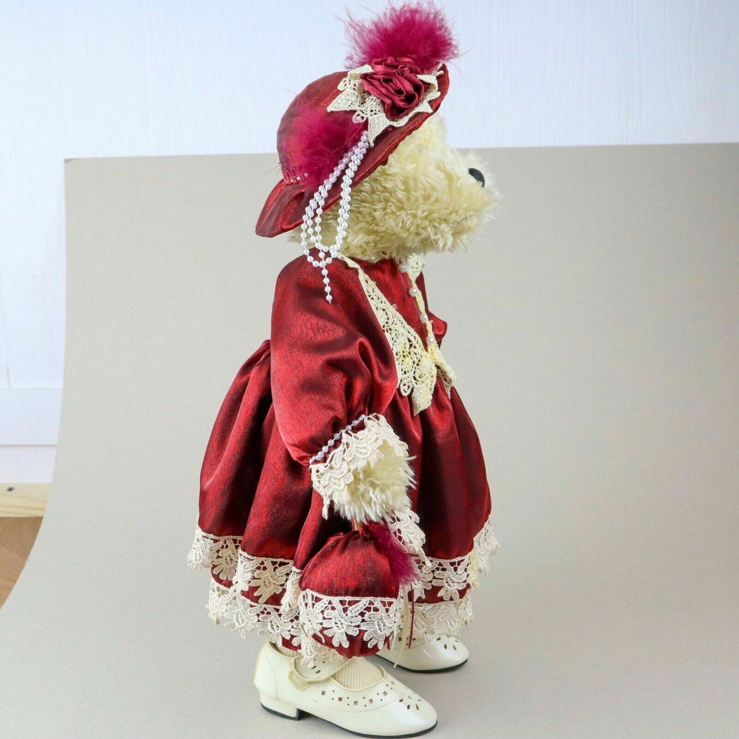 RARE - Dan Dee Collectible Bear with Dress and Hat 19" tall