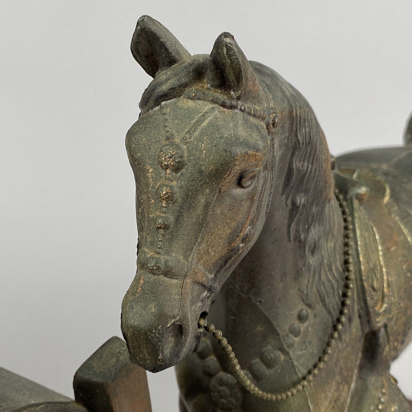 Antique Bronzed Horse with Lanshire Electric Clock made in Chicago, IL, USA