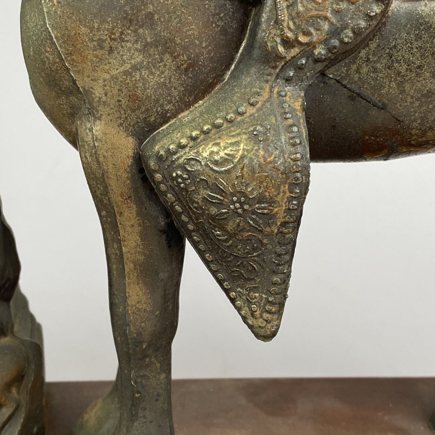 Antique Bronzed Horse with Lanshire Electric Clock made in Chicago, IL, USA