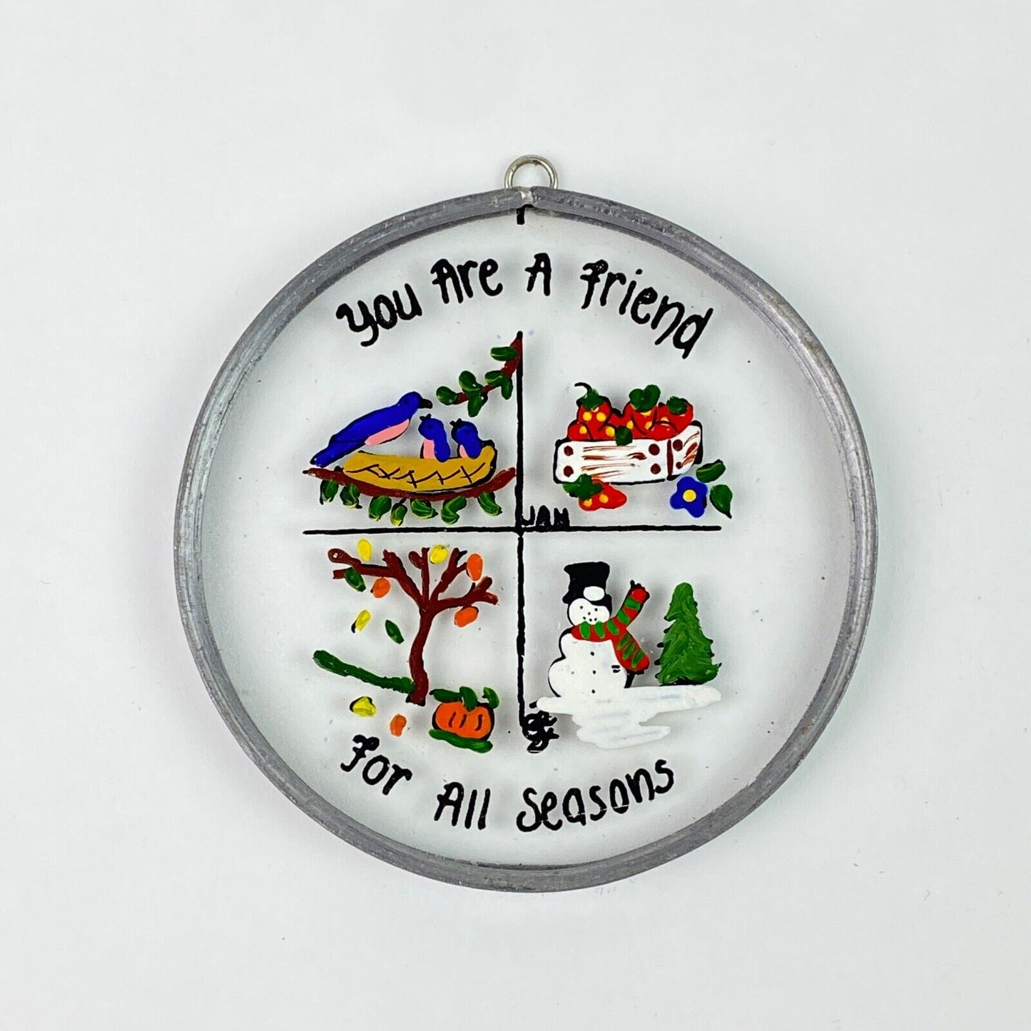 Vintage Hand-Painted 'You are a friend' Pendant / Ornament 2.75"