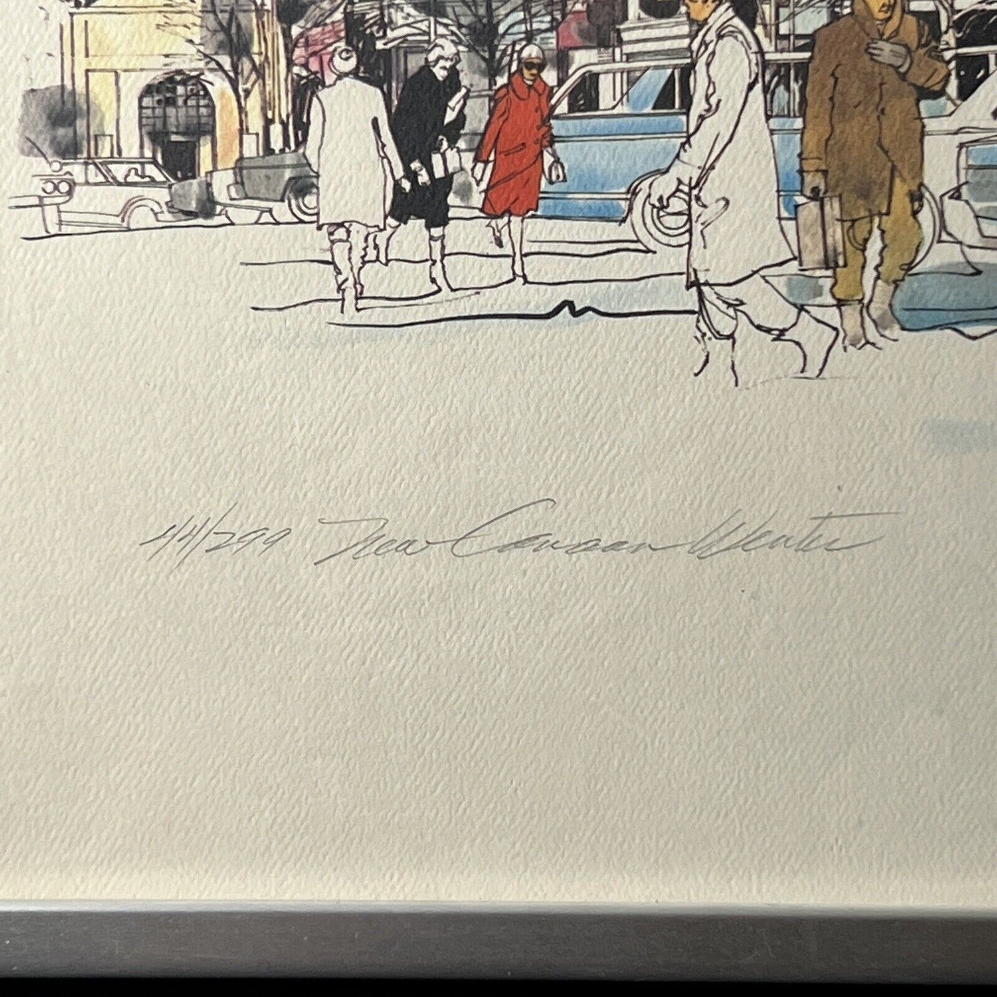 Framed Watercolor Print Signed and Numbered New Cannon Winter 44/299 23" x17"