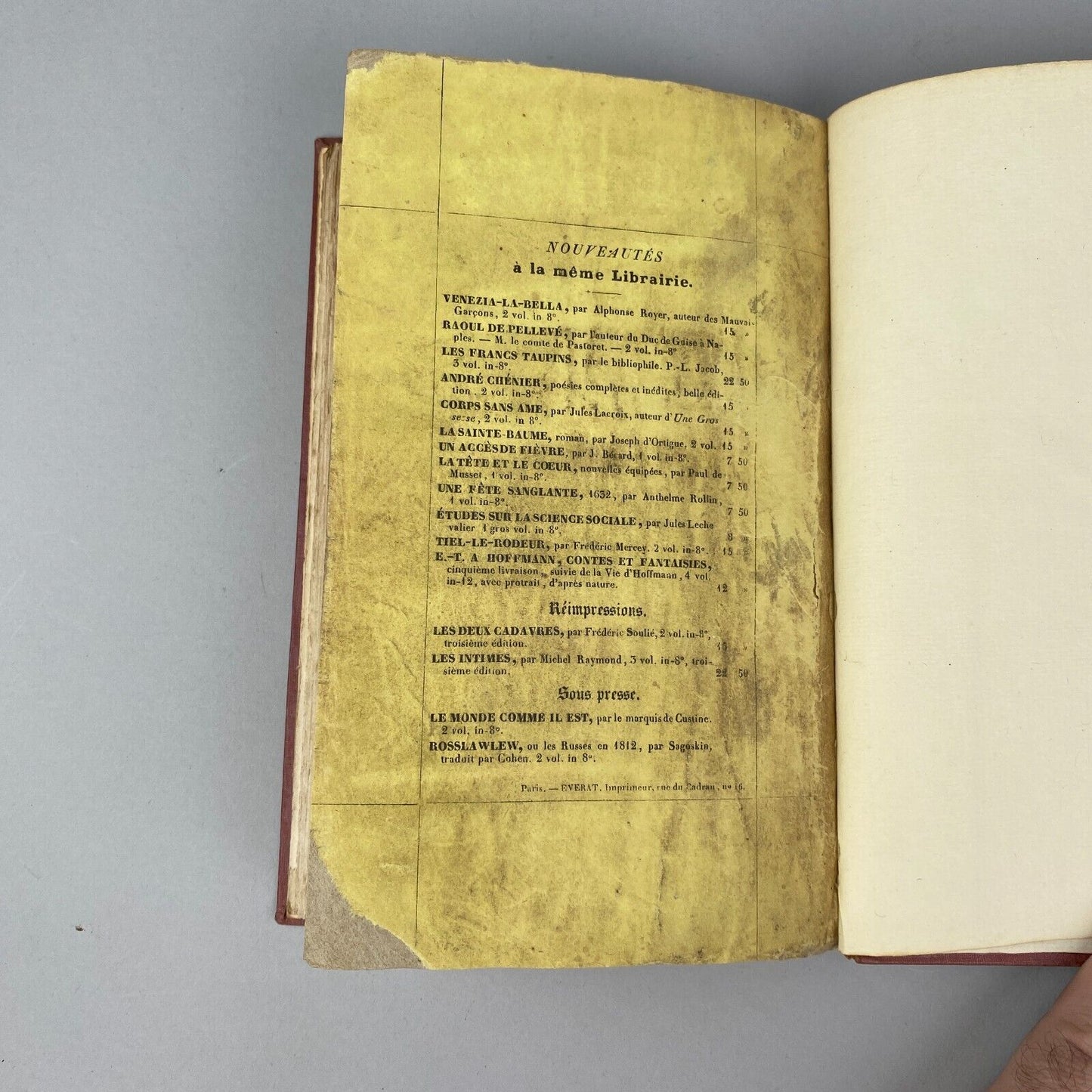 Oeuvres Completes de Victor Hugo 1819-1834, published in Paris in 1834