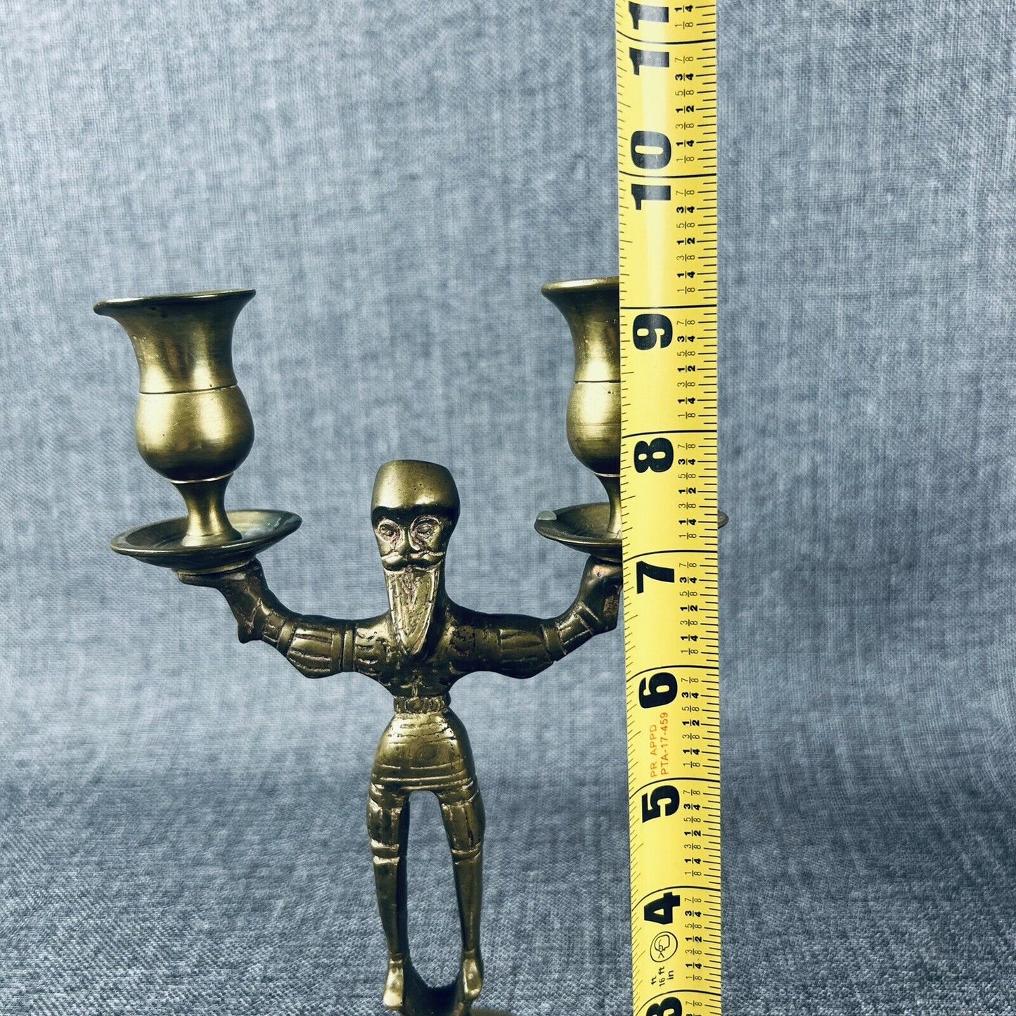 Pair of Solid Brass Candle Holders - Old Man with Beard