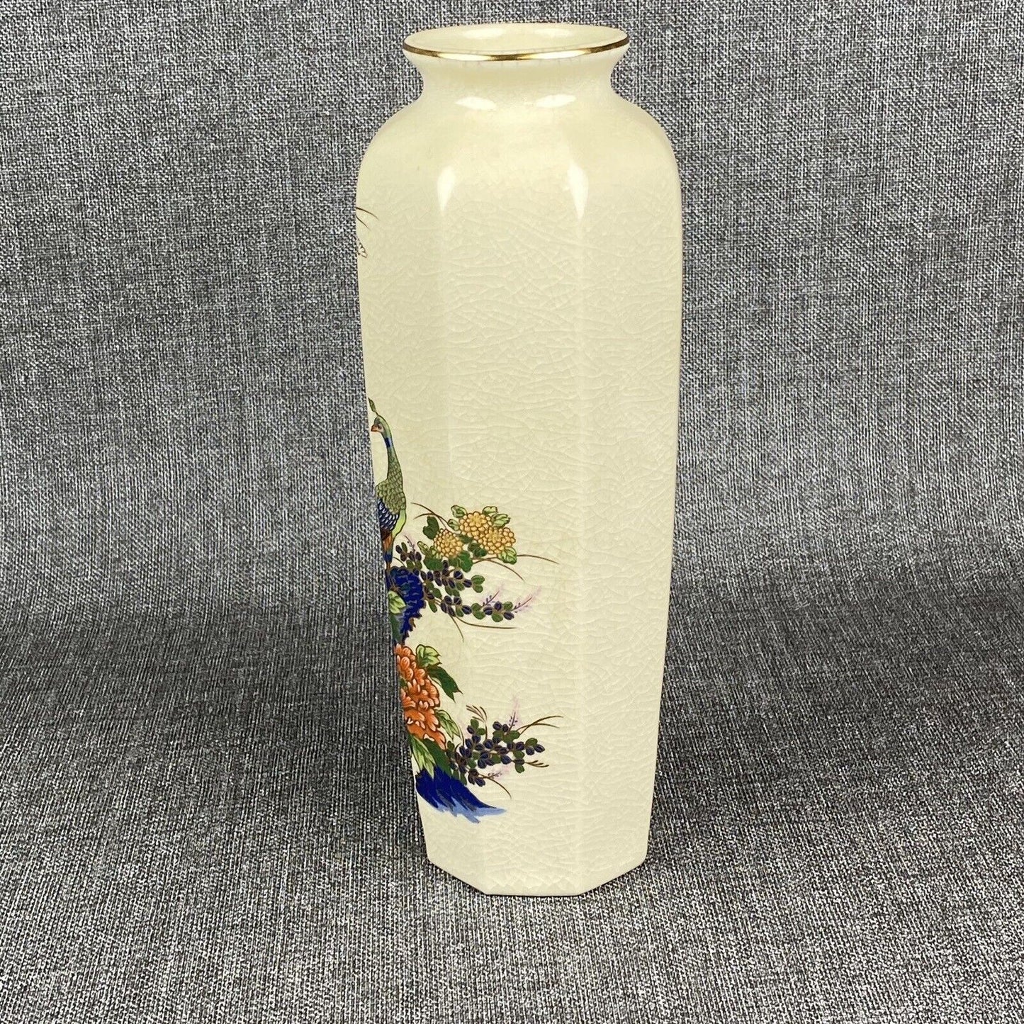 Vintage IMPERIAL INTERPUR Japan Porcelain Peacock Hand Painted
