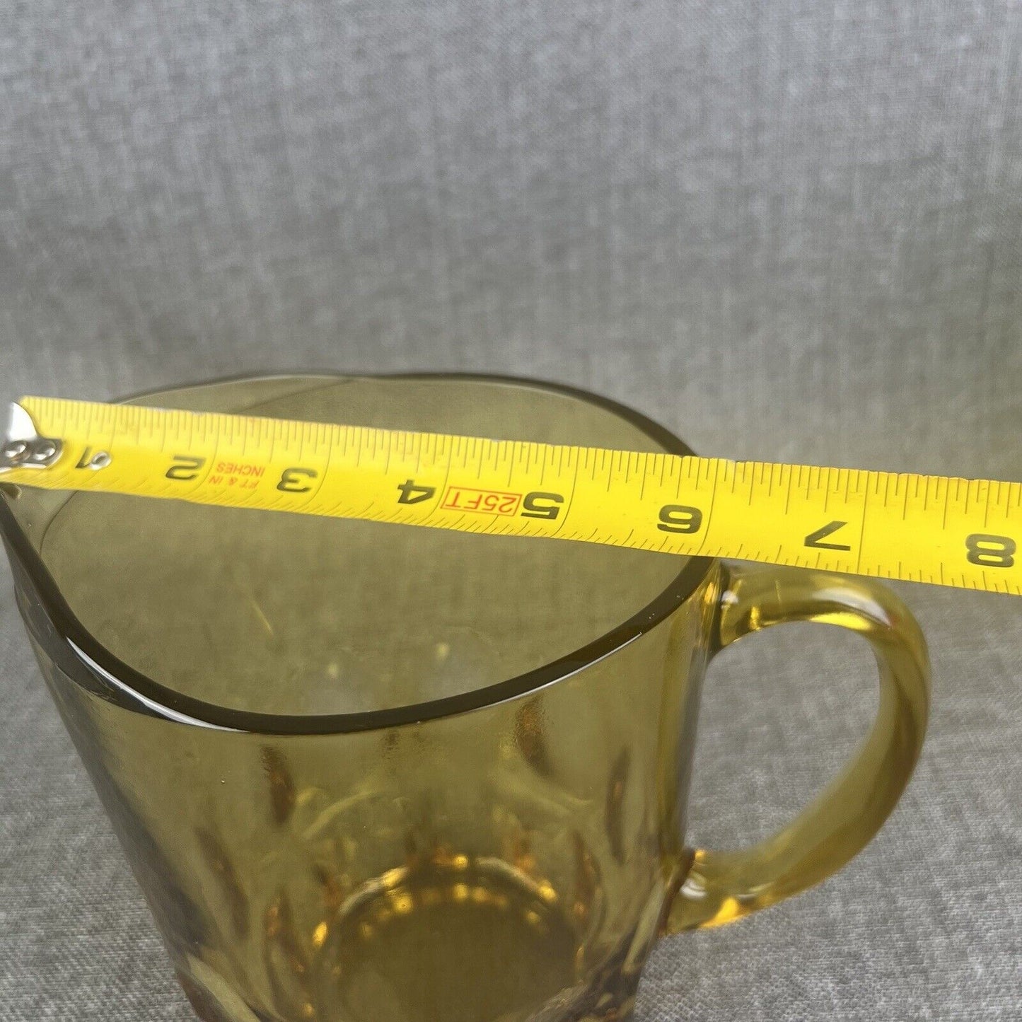 Vintage Amber Glass Pitcher (Bear Pitcher) 6 3/4" Tall