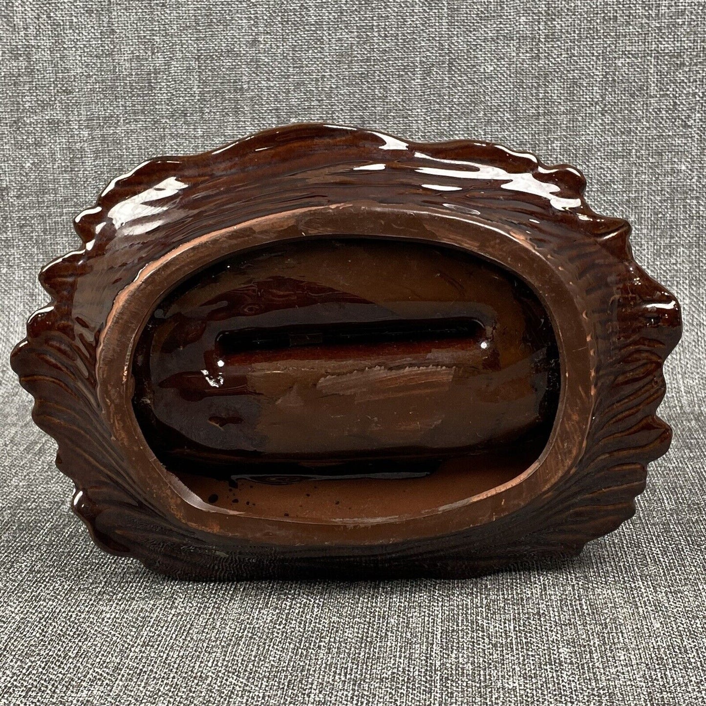 Vintage Mid-Century Jaguar Black Panther Prowling Ceramic Ashtray