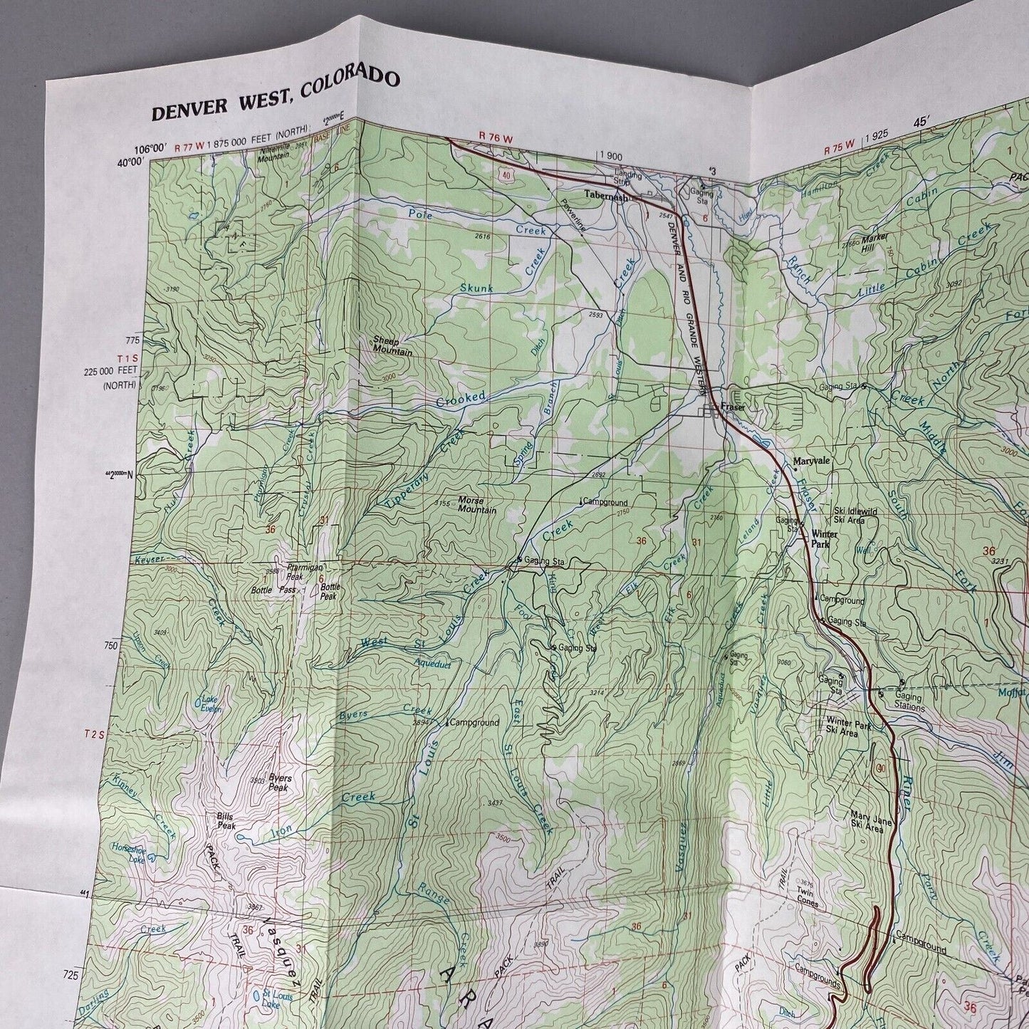USGS Topographic Map 1983 Survey 30"x60" CO Denver West