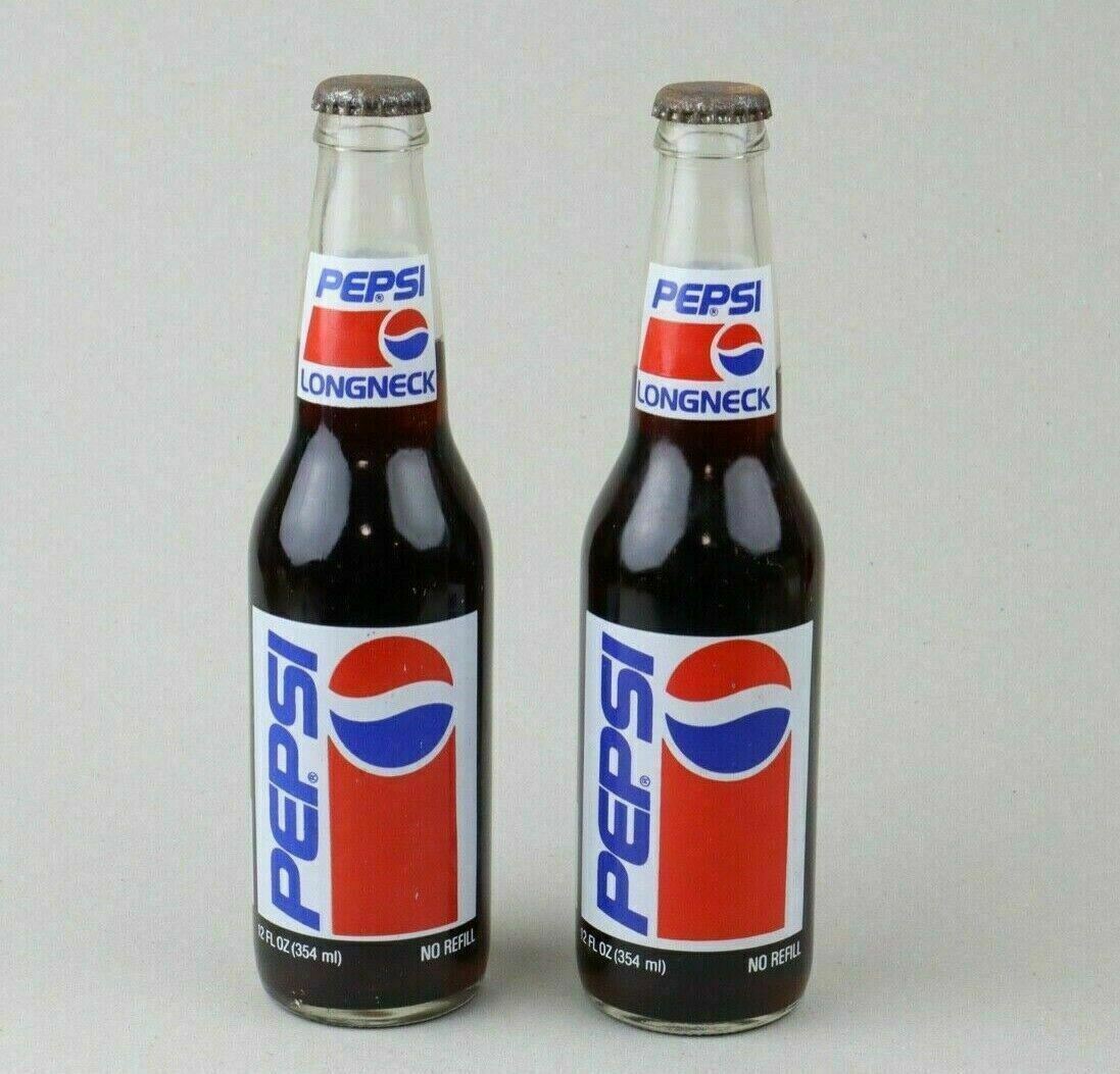 Lot of 2 Pepsi Long Neck ~ Richard Petty First Winston Cup Race Full Bottle