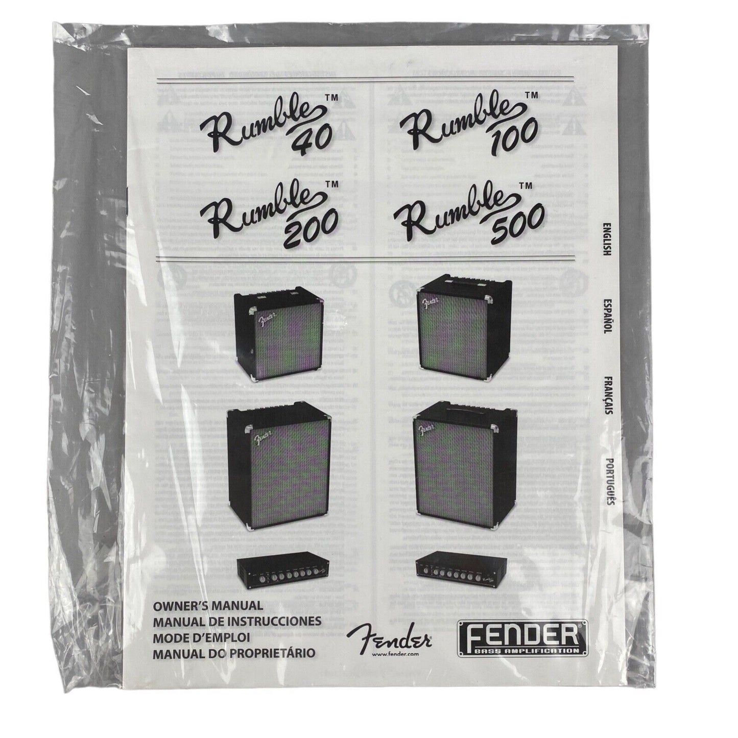 Fender Rumble 40, Rumble 100, Rumble 200, Rumble 500, Manual