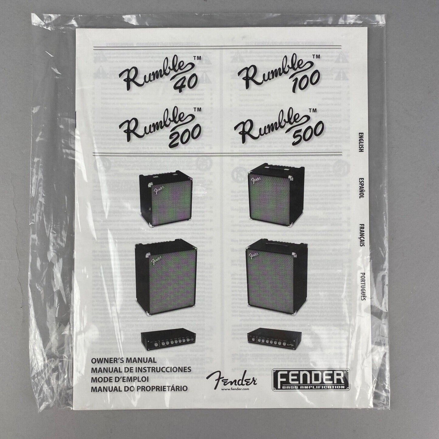 Fender Rumble 40, Rumble 100, Rumble 200, Rumble 500, Manual