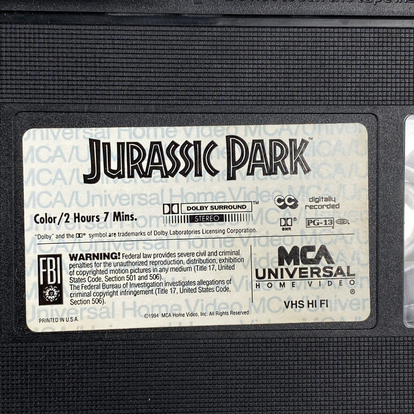 Jurassic Park by Steven Spielberg VHS, 1993
