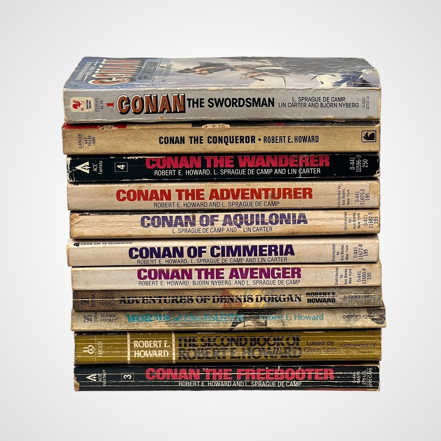 Lot of 11 CONAN Paperback Books. Vintage Fantasy Novels 60's-80's