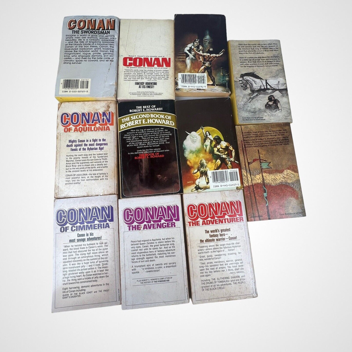 Lot of 11 CONAN Paperback Books. Vintage Fantasy Novels 60's-80's