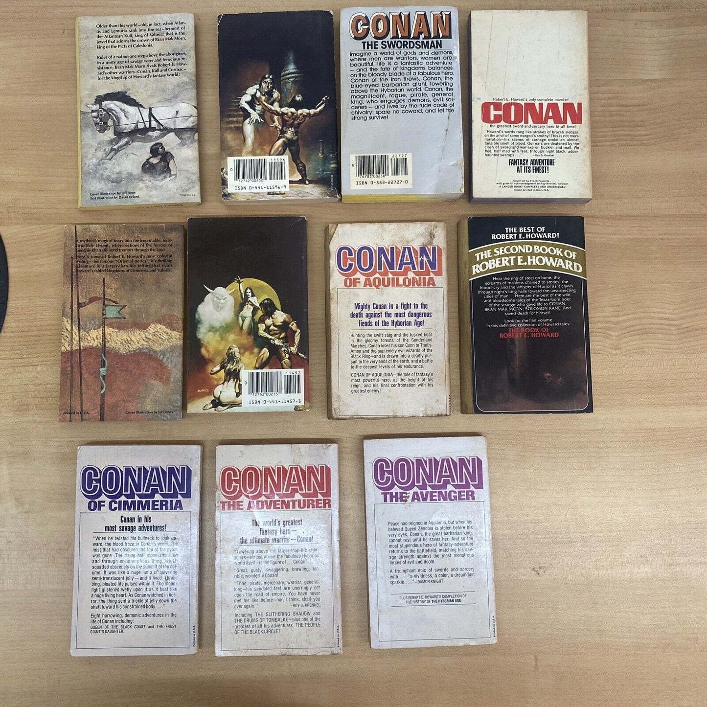 Lot of 11 CONAN Paperback Books. Vintage Fantasy Novels 60's-80's