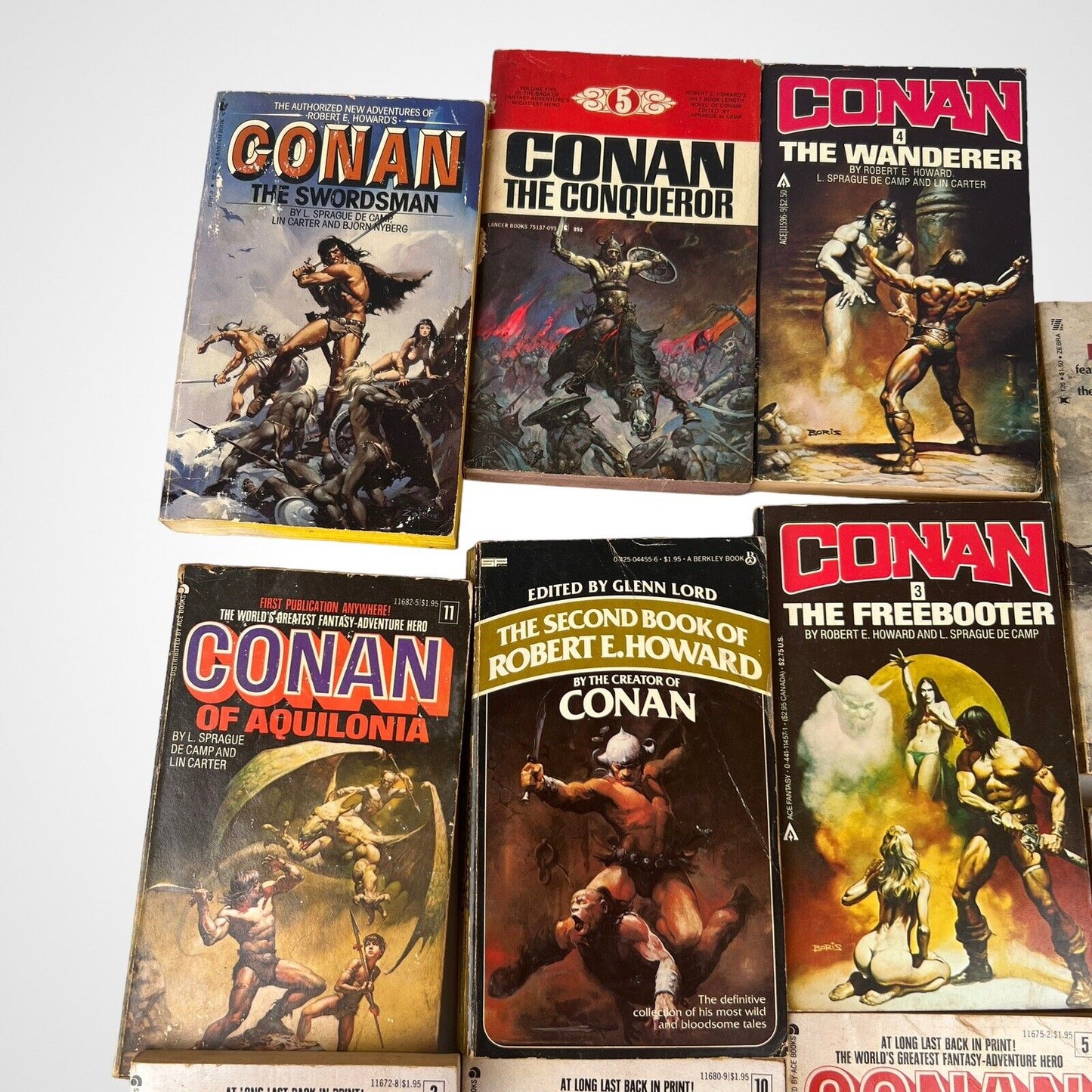 Lot of 11 CONAN Paperback Books. Vintage Fantasy Novels 60's-80's