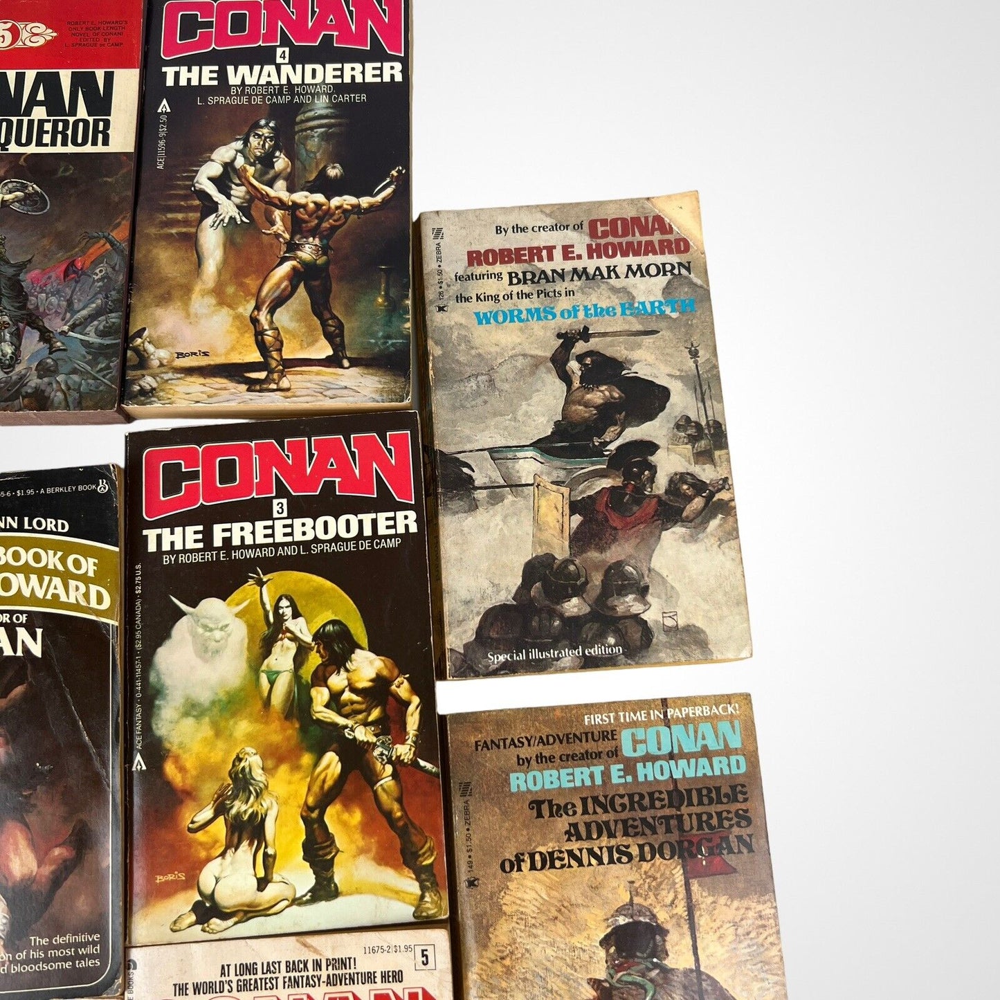 Lot of 11 CONAN Paperback Books. Vintage Fantasy Novels 60's-80's