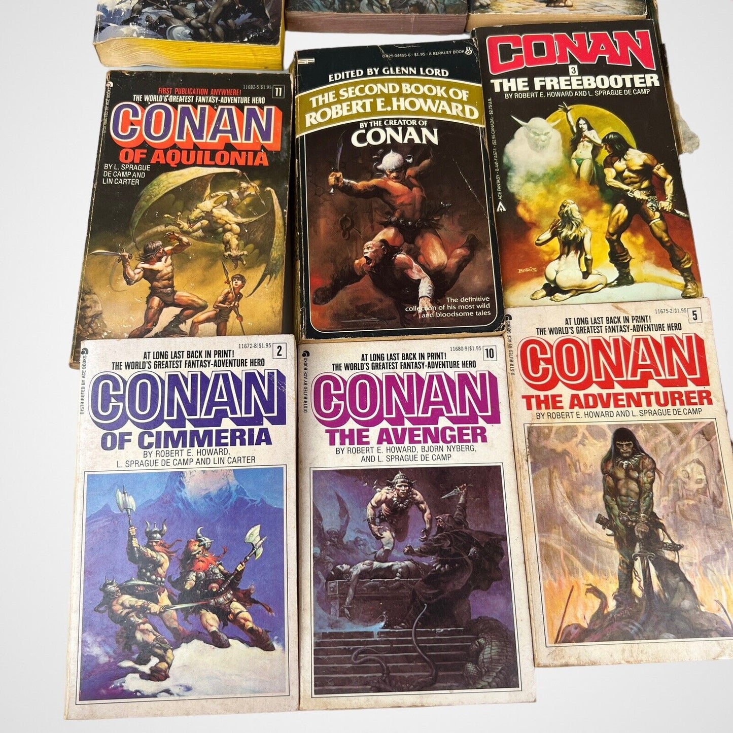 Lot of 11 CONAN Paperback Books. Vintage Fantasy Novels 60's-80's