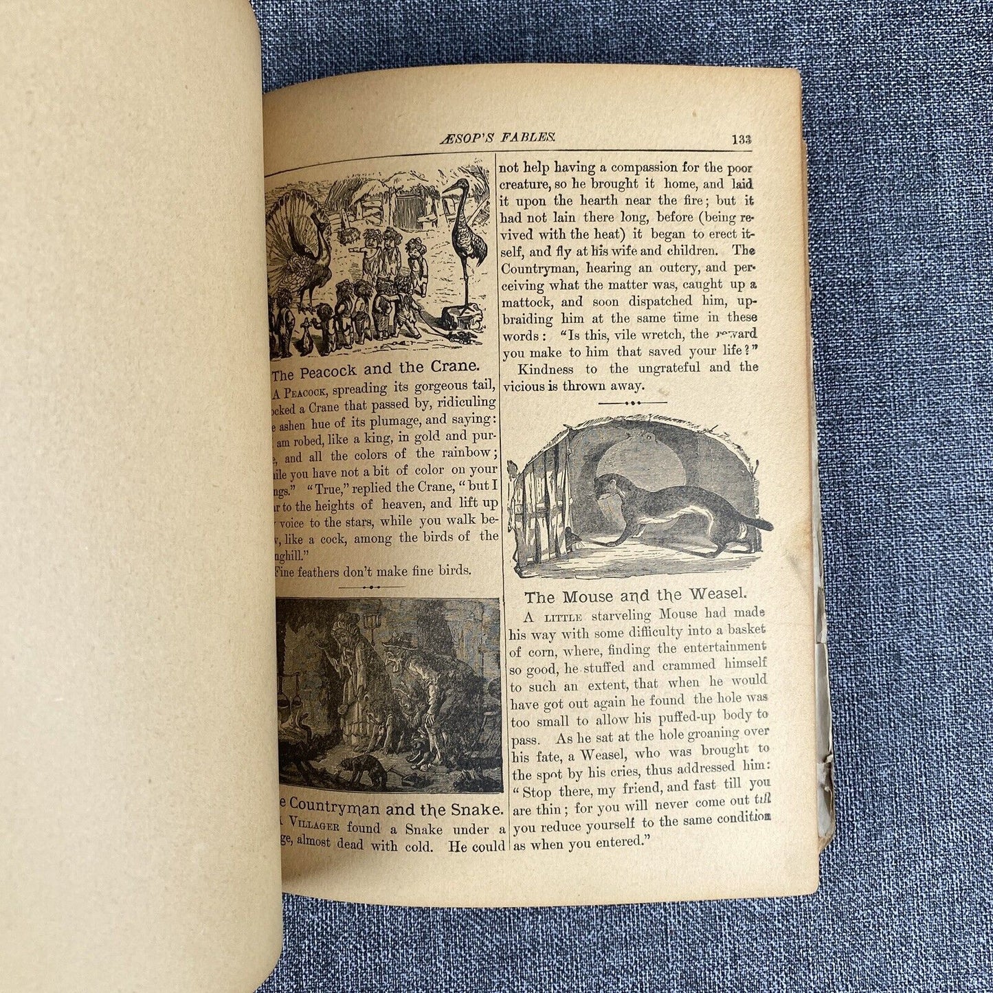 Aesop's Fables published by Donohue , Henneberry & Co. Chicago 1899 Antique