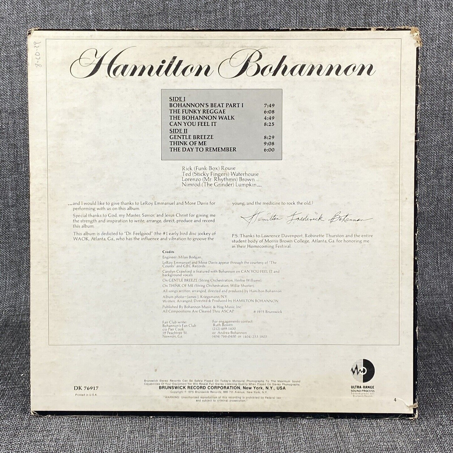 Hamilton Bohannon Dakar LP Vinyl Record 1975