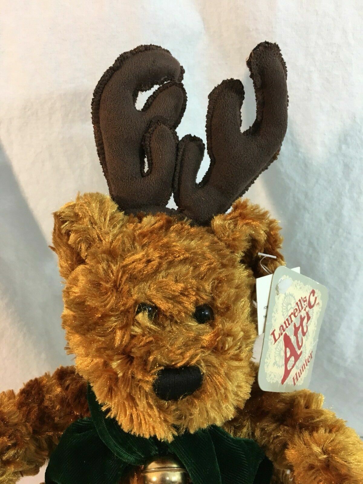 Dan Dee 9" Laurell's Attic Plush Bear with Reindeer Ears
