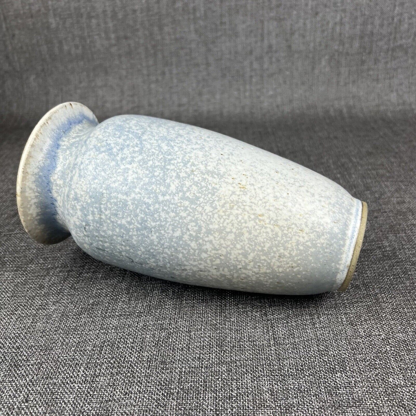 Vintage 1908s SIGNED Pottery Vase 9" Tall Blue and Cream Color