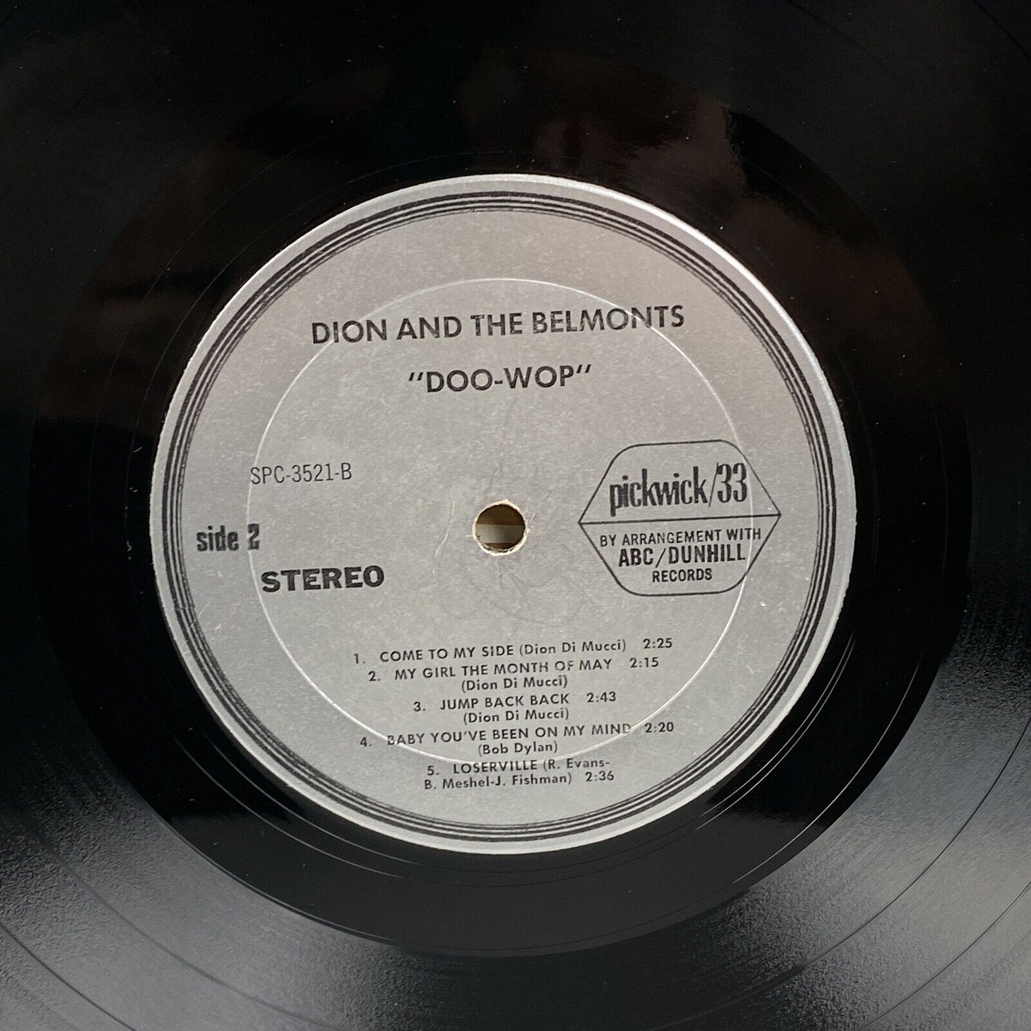 Dion and the Belmonts DOO-WOP Vinyl Record, ABC/Dunhill Records, SPC-3521